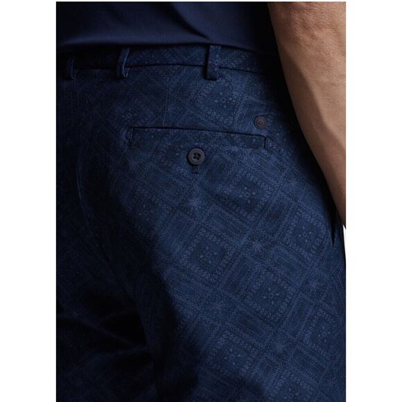 NWT Peter Millar Surge Peformance Trouser Navy Blue Patterned Mens W33 L32 $168 - Picture 2 of 6